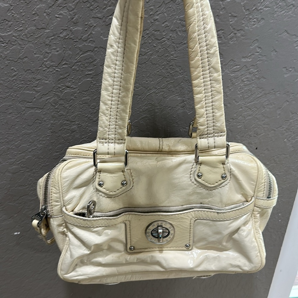 Marc by Marc Jacobs Cream turnlock satchel bag